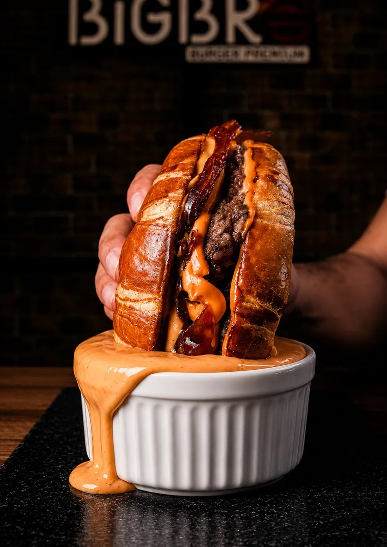 Croissant Bro dipeándose